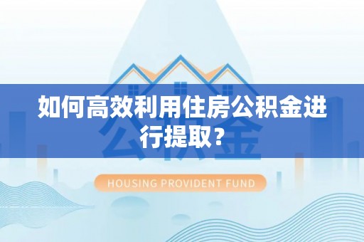 枋山如何高效利用住房公积金进行提取？